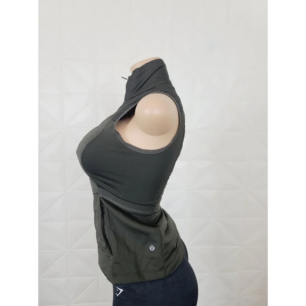 Lululemon Puffer Vest, Zip-Up, Activewear, Women's Size‎ M, Olive Green